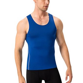 Mens Compression Tank Top with Scoop Neck Design and Slimming Body Shaper Fit
