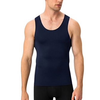 Mens Compression Tank Top with Scoop Neck Design and Slimming Body Shaper Fit