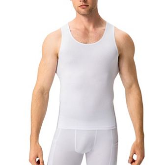 Mens Compression Tank Top with Scoop Neck Design and Slimming Body Shaper Fit