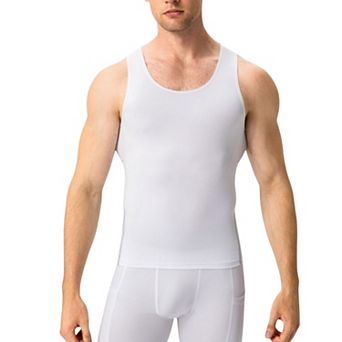 Mens Compression Tank Top with Scoop Neck Design and Slimming Body Shaper Fit