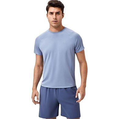 Mens Classic Crew Neck Active T-Shirt with Lightweight Quick-Dry Fabric for Performance Comfort