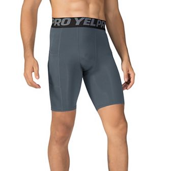 Mens Compression Fit Performance Shorts with Wide Waistband and Moisture-Wicking Stretch Fabric