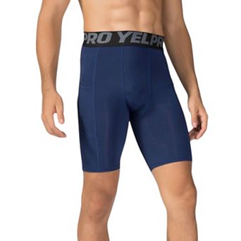 Mens Compression Fit Performance Shorts with Wide Waistband and Moisture-Wicking Stretch Fabric