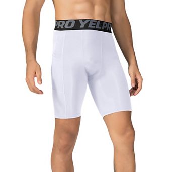 Mens Compression Fit Performance Shorts with Wide Waistband and Moisture-Wicking Stretch Fabric