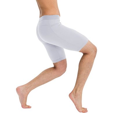 Mens Compression Biker Shorts with Side Pockets and Moisture-Wicking Stretch Fabric