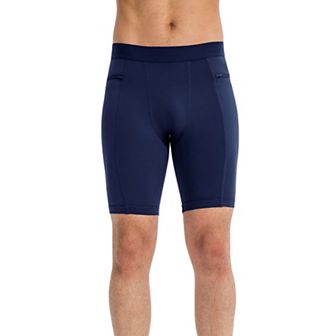 Mens Compression Biker Shorts with Side Pockets and Moisture-Wicking Stretch Fabric