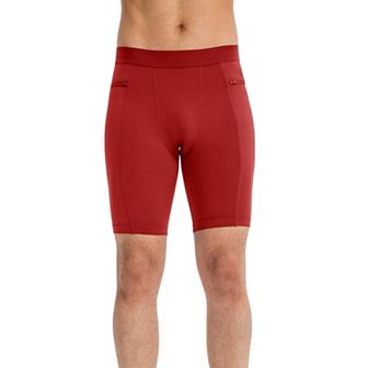 Mens Compression Biker Shorts with Side Pockets and Moisture-Wicking Stretch Fabric
