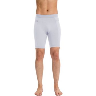 Mens Compression Biker Shorts with Side Pockets and Moisture-Wicking Stretch Fabric