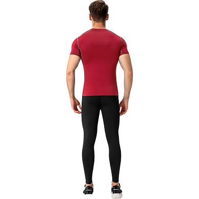 Mens Short Sleeve Compression Shirt with Stretch Fit and Moisture-Wicking Fabric