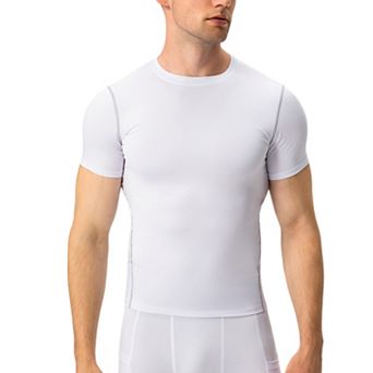 Mens Short Sleeve Compression Shirt with Stretch Fit and Moisture-Wicking Fabric