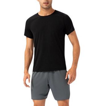 Mens Crew Neck Short Sleeve Active T-Shirt with Breathable Stretch Fabric for Sports and Training
