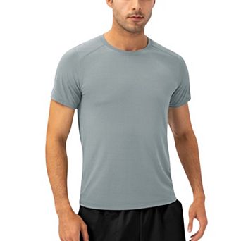 Mens Crew Neck Short Sleeve Active T-Shirt with Breathable Stretch Fabric for Sports and Training