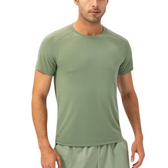 Mens Crew Neck Short Sleeve Active T-Shirt with Breathable Stretch Fabric for Sports and Training