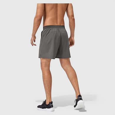 Mens Solid Color Pull-On Athletic Shorts with Elastic Waistband Lightweight Quick Dry Fabric