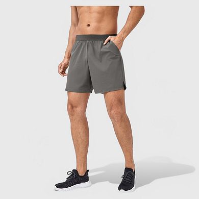 Mens Solid Color Pull-On Athletic Shorts with Elastic Waistband Lightweight Quick Dry Fabric
