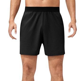 Mens Solid Color Pull-On Athletic Shorts with Elastic Waistband Lightweight Quick Dry Fabric