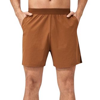 Mens Solid Color Pull-On Athletic Shorts with Elastic Waistband Lightweight Quick Dry Fabric