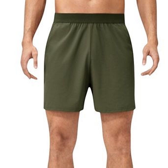 Mens Solid Color Pull-On Athletic Shorts with Elastic Waistband Lightweight Quick Dry Fabric