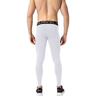 Mens Full Length Compression Leggings with Wide Waistband and Moisture-Wicking Stretch Fabric