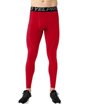 Mens Full Length Compression Leggings with Wide Waistband and Moisture-Wicking Stretch Fabric