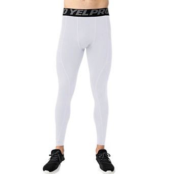 Mens Full Length Compression Leggings with Wide Waistband and Moisture-Wicking Stretch Fabric