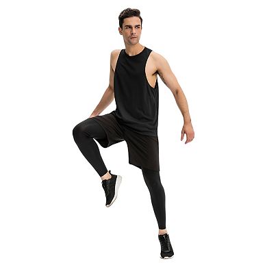 Mens Muscle Workout Tank Top with Deep Armholes and Lightweight Breathable Fabric