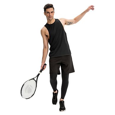 Mens Muscle Workout Tank Top with Deep Armholes and Lightweight Breathable Fabric