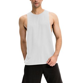 Mens Muscle Workout Tank Top with Deep Armholes and Lightweight Breathable Fabric