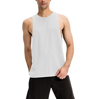 Mens Muscle Workout Tank Top with Deep Armholes and Lightweight Breathable Fabric