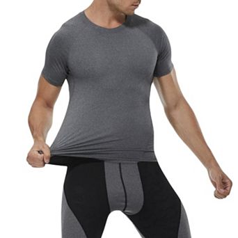 Mens Compression Short Sleeve T-Shirt in Stretch Heather Fabric for Performance and Training