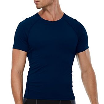 Mens Compression Short Sleeve T-Shirt in Stretch Heather Fabric for Performance and Training