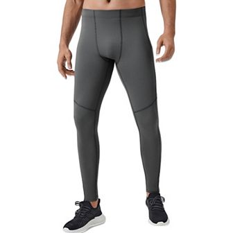 Mens Full-Length Compression Leggings with Side Pockets and Stretch Moisture-Wicking Fabric