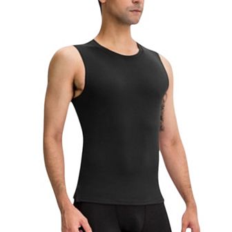 Mens Sleeveless Compression Tank Top with Smooth Stretch Fabric for Athletic Performance