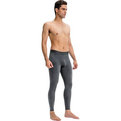 Mens Full Length Seamless Compression Leggings with Smooth Wide Waistband and Second-Skin Fit