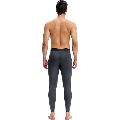 Mens Full Length Seamless Compression Leggings with Smooth Wide Waistband and Second-Skin Fit