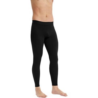Mens Full Length Seamless Compression Leggings with Smooth Wide Waistband and Second-Skin Fit