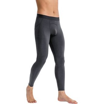 Mens Full Length Seamless Compression Leggings with Smooth Wide Waistband and Second-Skin Fit