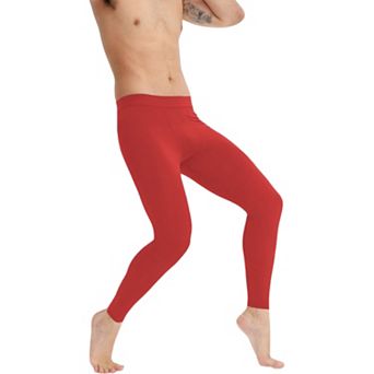 Mens Full Length Seamless Compression Leggings with Smooth Wide Waistband and Second-Skin Fit