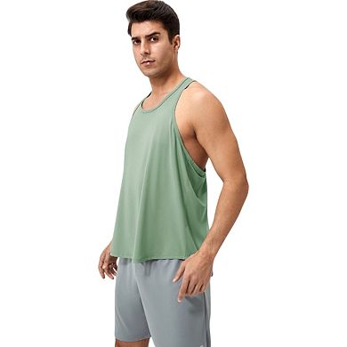 Mens Racerback Muscle Tank Top with Wide Armholes and Breathable Athletic Fit