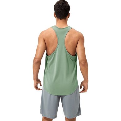 Mens Racerback Muscle Tank Top with Wide Armholes and Breathable Athletic Fit