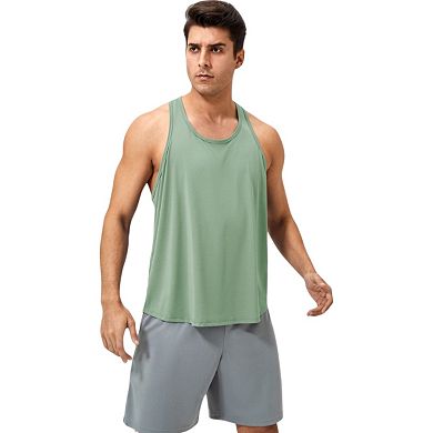 Mens Racerback Muscle Tank Top with Wide Armholes and Breathable Athletic Fit