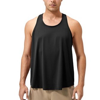 Mens Racerback Muscle Tank Top with Wide Armholes and Breathable Athletic Fit