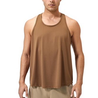 Mens Racerback Muscle Tank Top with Wide Armholes and Breathable Athletic Fit