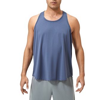 Mens Racerback Muscle Tank Top with Wide Armholes and Breathable Athletic Fit