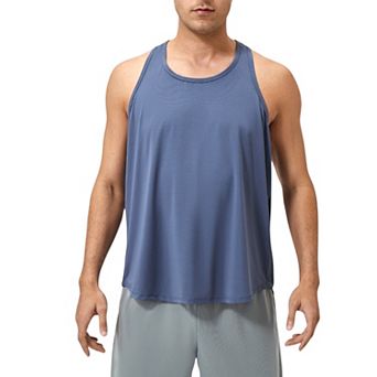 Mens Racerback Muscle Tank Top with Wide Armholes and Breathable Athletic Fit