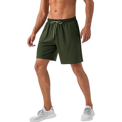 Mens Lightweight Athletic Training Shorts with Elastic Waistband and Adjustable Drawstring Fit