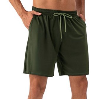 Mens Lightweight Athletic Training Shorts with Elastic Waistband and Adjustable Drawstring Fit