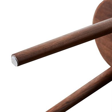 47.24 inch Mid-Century Modern Solid Wood Bench with Rounded Edges