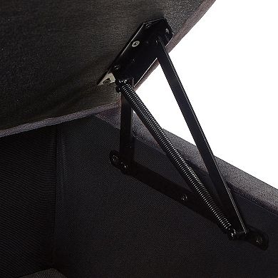 45.00 inches Upholstered Storage Ottoman with Hinged Lid and Rolling Casters