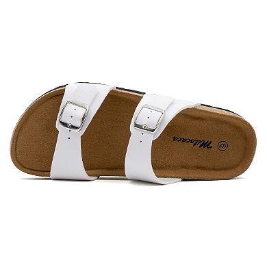 MILOCACA Women's Adjustable Double Strap Slide Cork Sandal